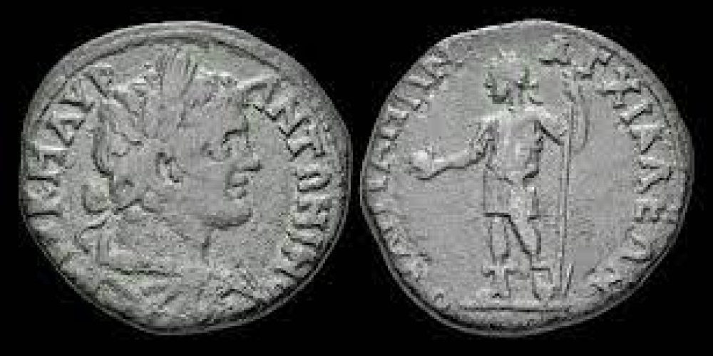 Thrace Anchialus Caracalla AE tetrassarion emperor standing lef