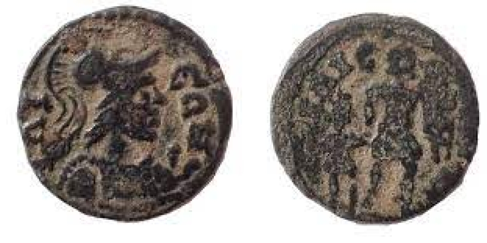 Troas. Ilion. (Troy). Time of the Antonines (138-193). Ae 14, Aeneas fleeing Troy. Very Rare.