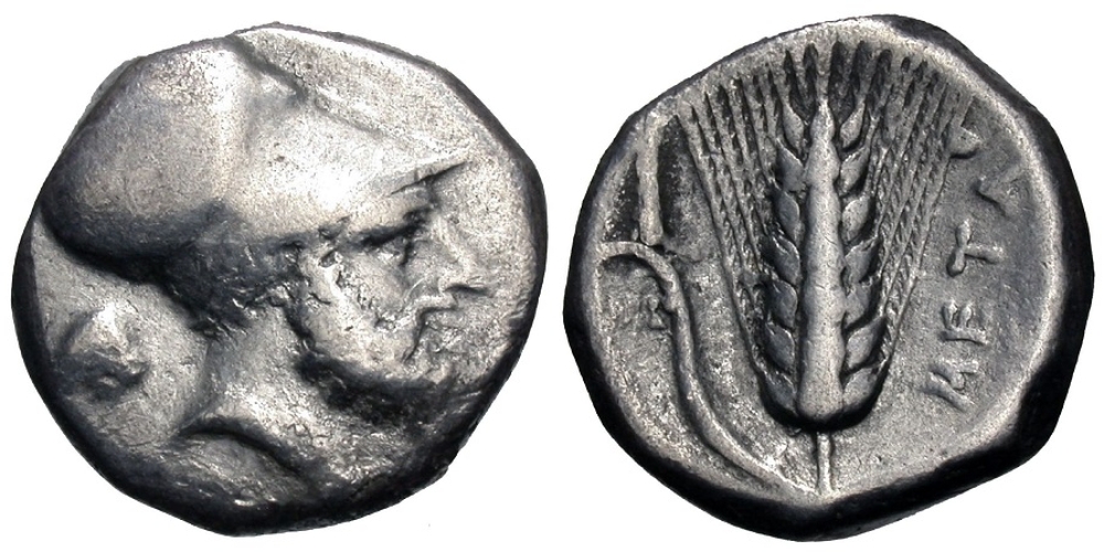 Lucania, Metapontum. AR Nomos. Leukippos
