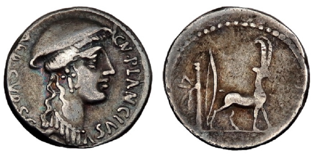 Cn. Plancius Ar Denarius