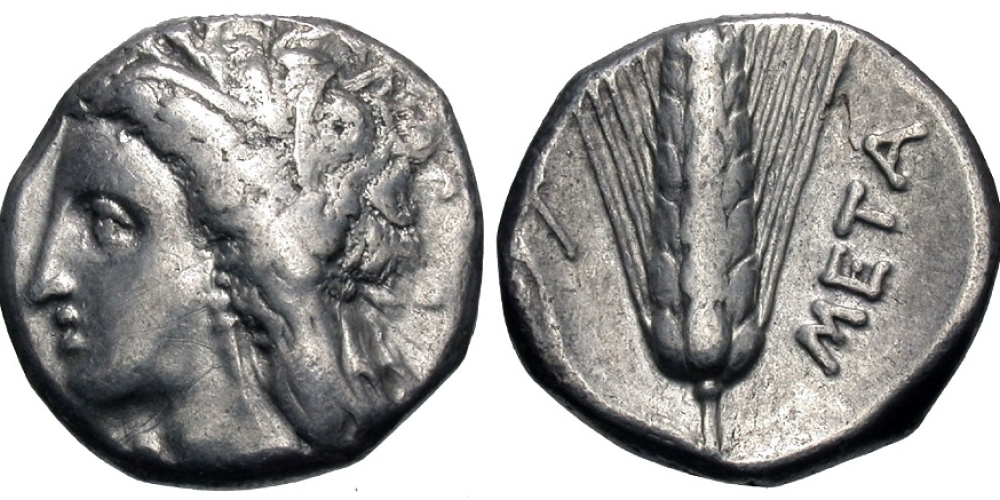 Lucania, Metapontum. AR Nomos. Demeter