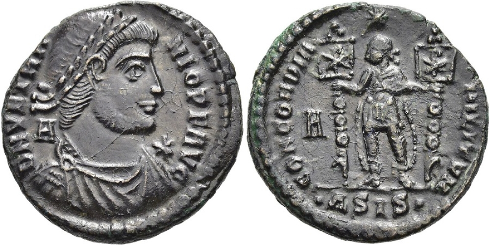 Vetranio. Æ Maiorina. Siscia Mint