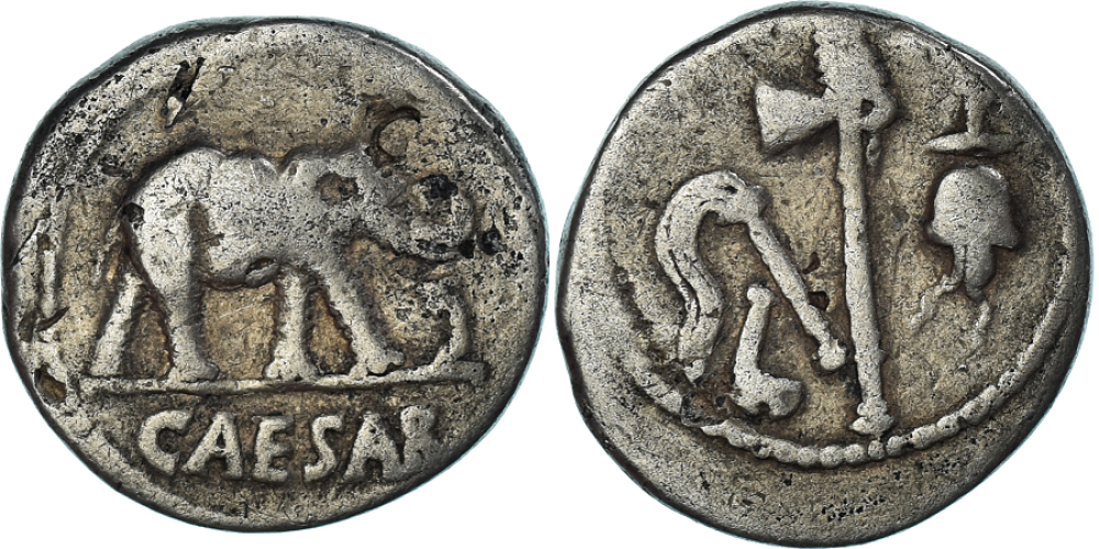 Julius Caesar, Denarius, 49 BC, Rome