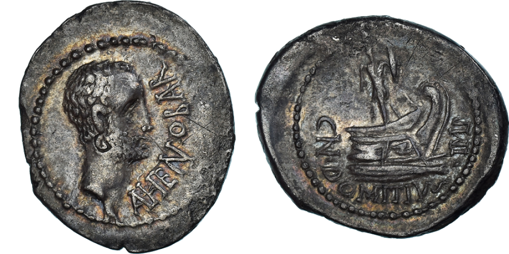 Domitia, Denarius, 41-40 BC, Uncertain Mint, Countermark,