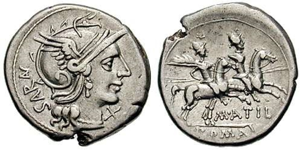 Atilius Saranus. 148 BC. AR Denarius
