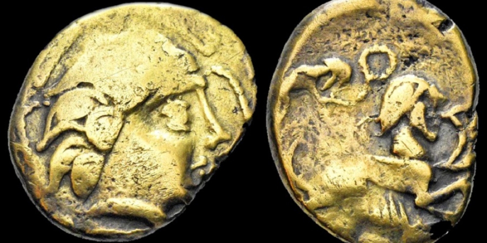 Celtic Gaul Pictones electrum stater biga with horse