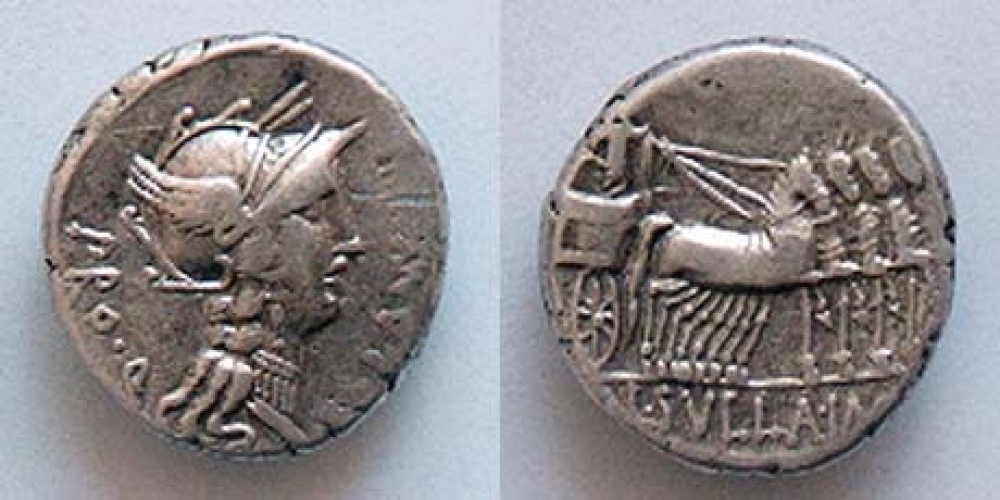 Herakles – SULLA. Denarius. TRIUMPHATOR