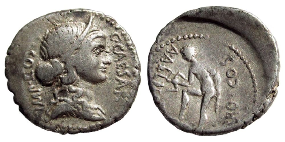 AR Denarius of Julius Caesar