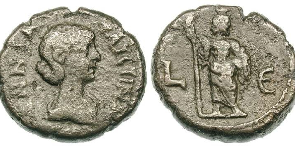 Annia Faustina. (third wife of Elagabalus, AD 221). Bil tetradrachm