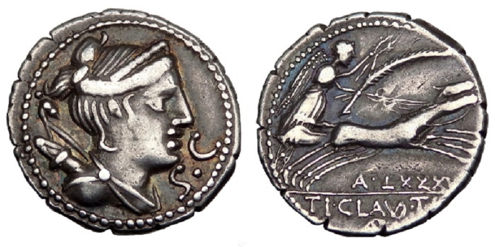 Ti. Claudius. Ti. Nero Ar Denarius